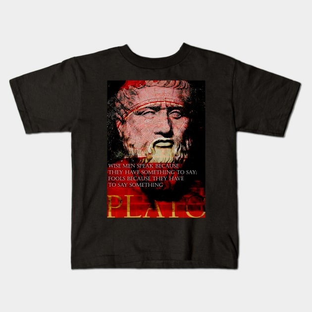 Plato Philosophical/Motivational Quote on Wisdom 1 Kids T-Shirt by pahleeloola